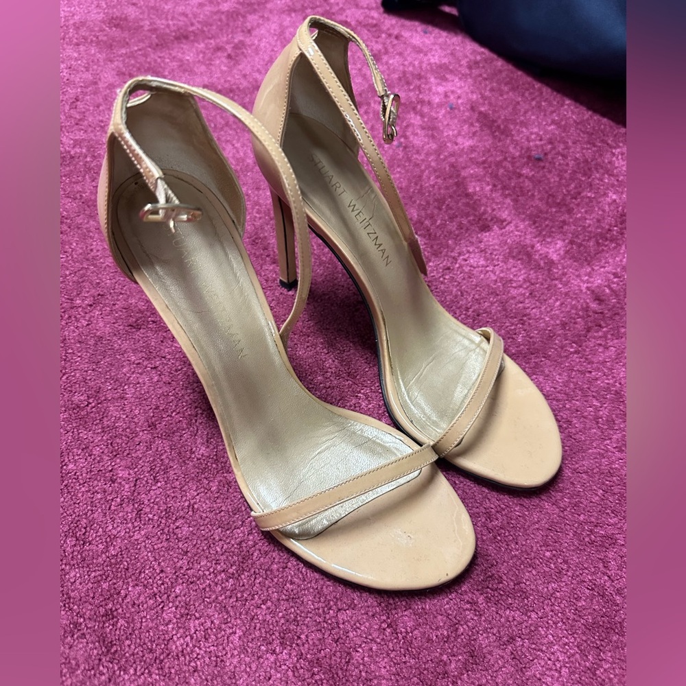 Stuart Weitzman Tan Strappy Heels